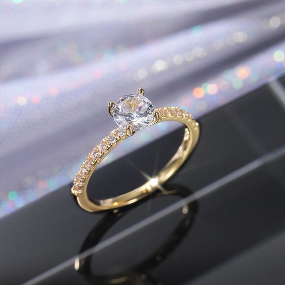 🔥Dainty Refine Crystal Pure Round Beautiful Ring for Women, K880 main image 3